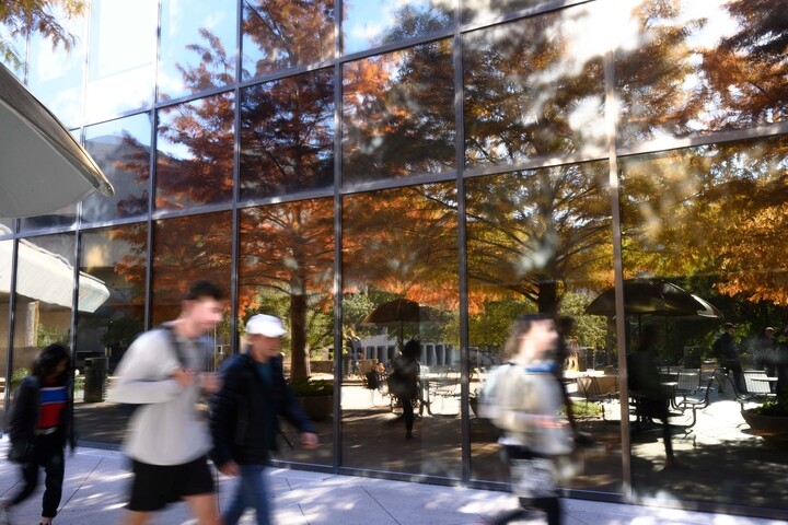 students walking